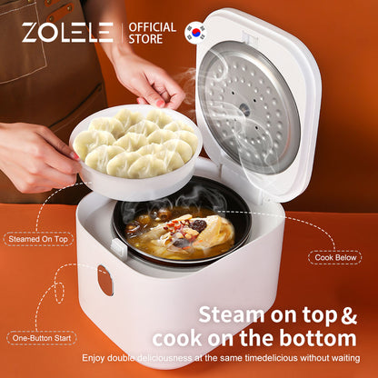 Zolele ZB002 Multifunctional 2.5L Smart Rice Cooker - White