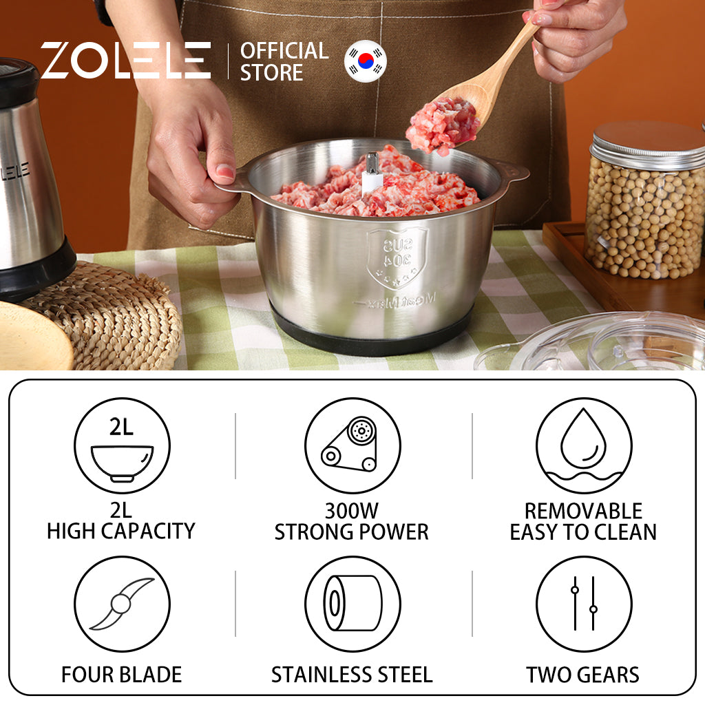 Zolele ZD002 Meat Grinder 300W Motor - Black