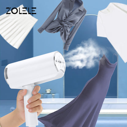 Zolele Foldable Garment Steamer Portable and Easy-to-Use Steamer for Fast and Easy Ironing, Adjustable Steam Output for Different Fabrics - White