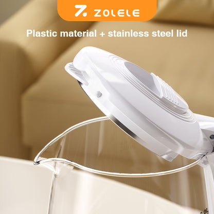 ZOLELE ZH101 Electric Water Kettle 2-Liter Large Capacity, 1500 Watts, Double Layer Heat Preservation Anti-Scald Design & Stainless Steel Filter - White