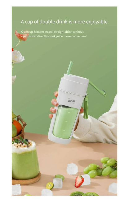 Zhenmi J5 Portable Direct Drinking Juicer - White Green