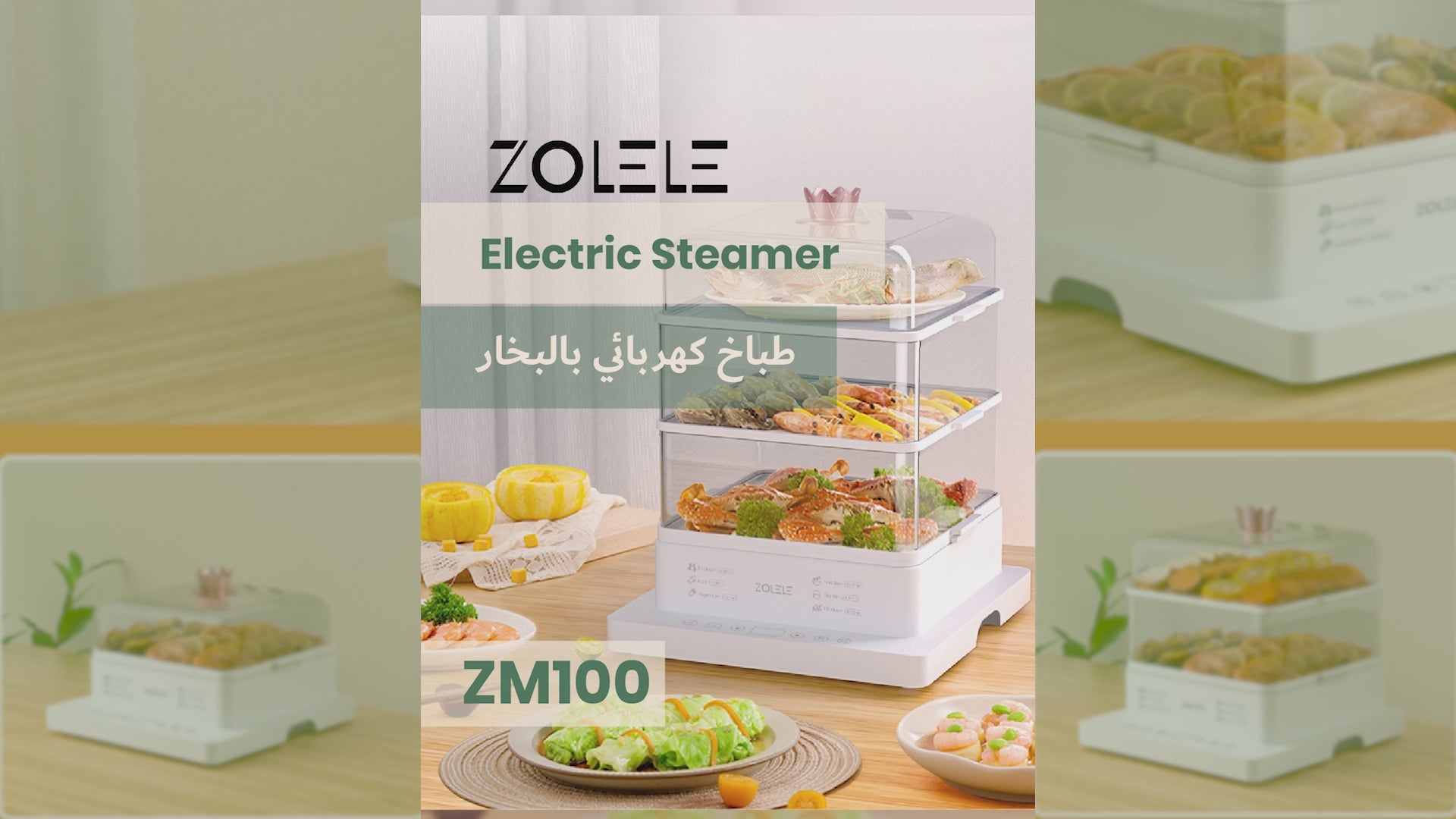 Zolele ZM100 مكواة بخار كهربائية بسعة 24 لتر - أبيض