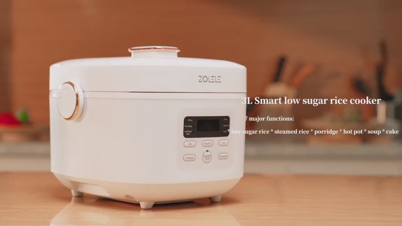 Zolele ZB500 Electric Rice Cooker With Smart Low Sugar Rice - White