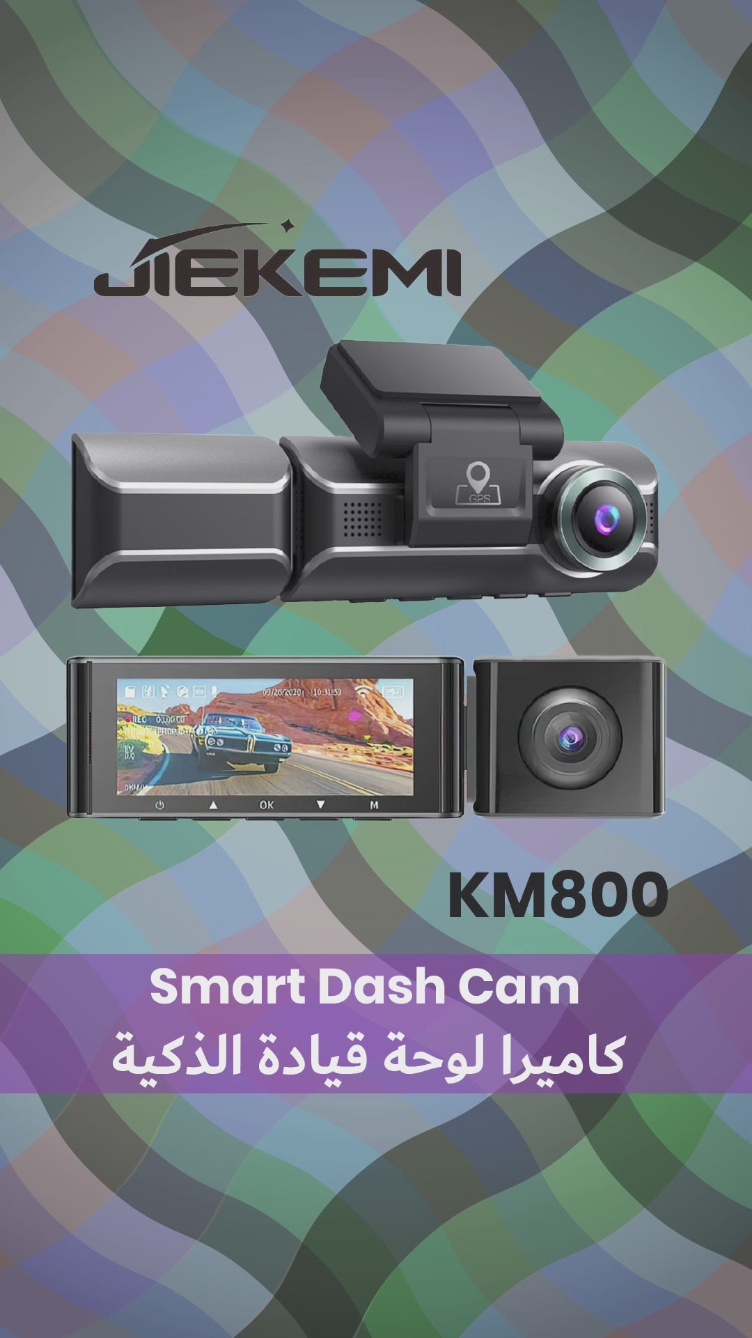 Jiekemi KM800 Smart Dash Cam 4K HD - Black