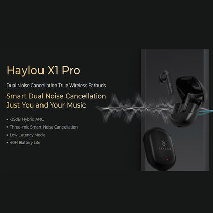 Haylou X1 Pro Dual Noise Cancellation True Wireless Earbuds - Black