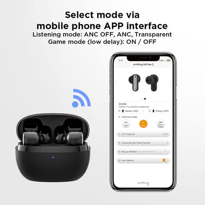 1MORE Omthing EO006 AirFree Pods 2 سماعات أذن لاسلكية حقيقية - أسود