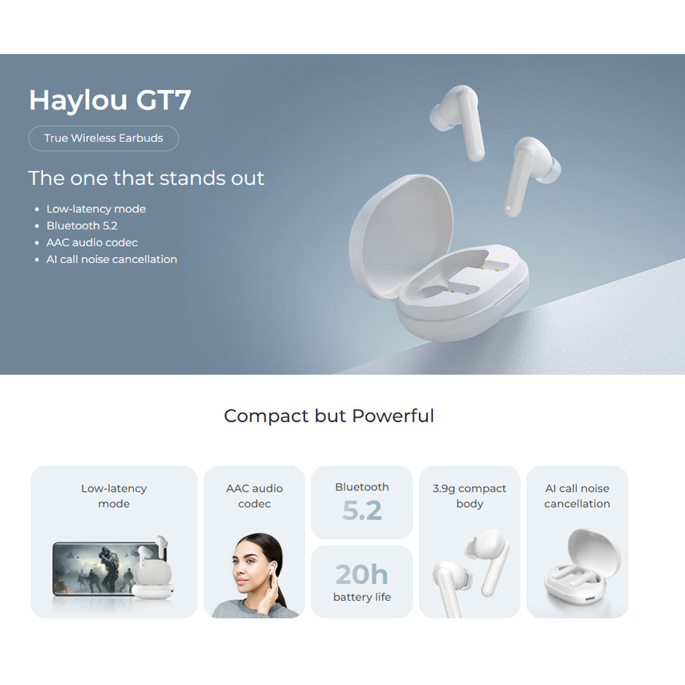 Haylou GT7 True Wireless Earbuds - White
