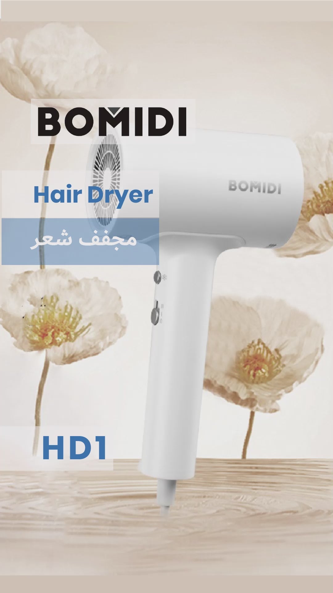 Bomidi HD1 Hair Dryer Negative Ion Hair Blower - White