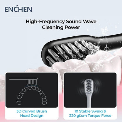 Enchen Aurora T+ Sonic Electric Smart Toothbrush - Black