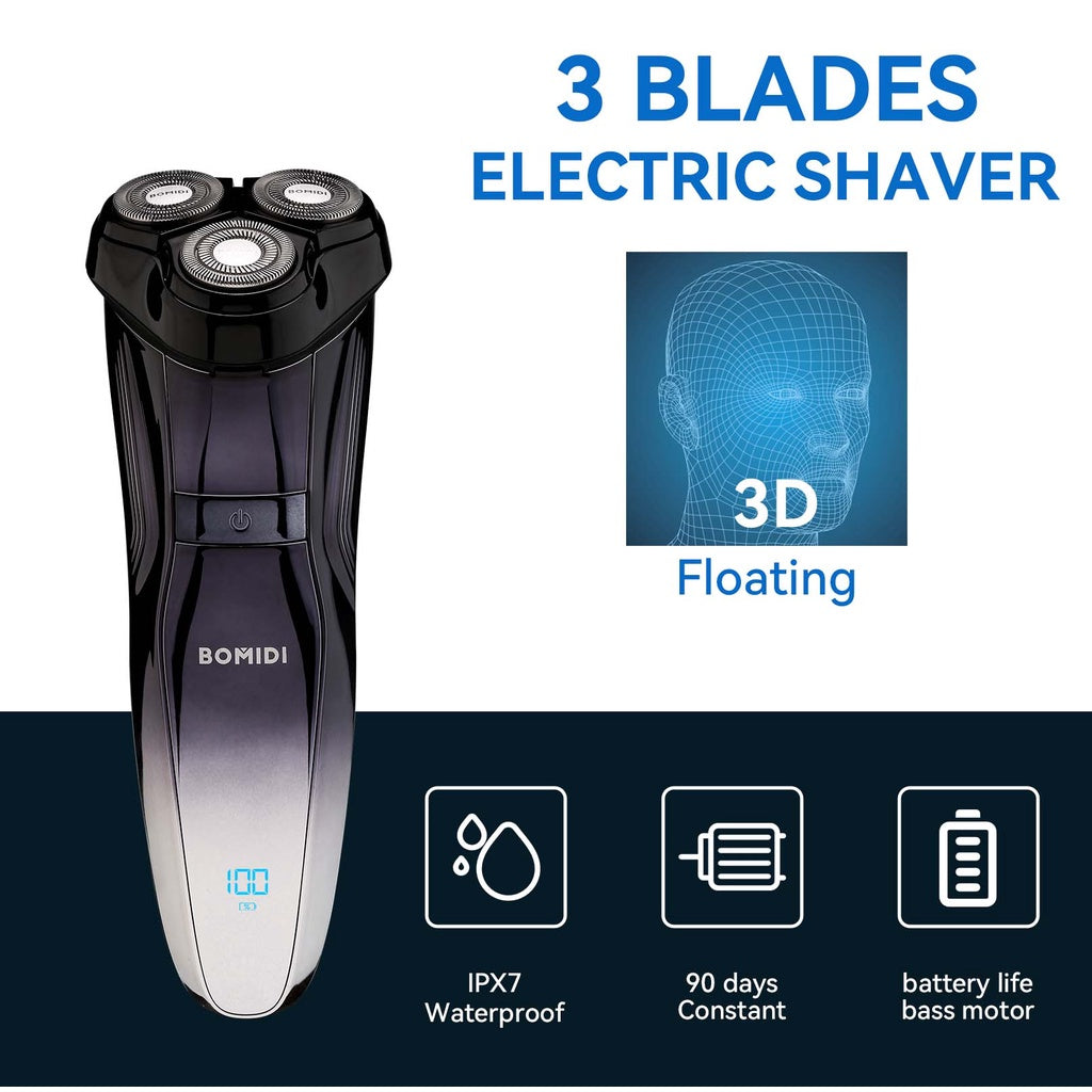 Bomidi M5 Electric Shaver Wireless Electric Razor Beard Trimmer Wet - Black
