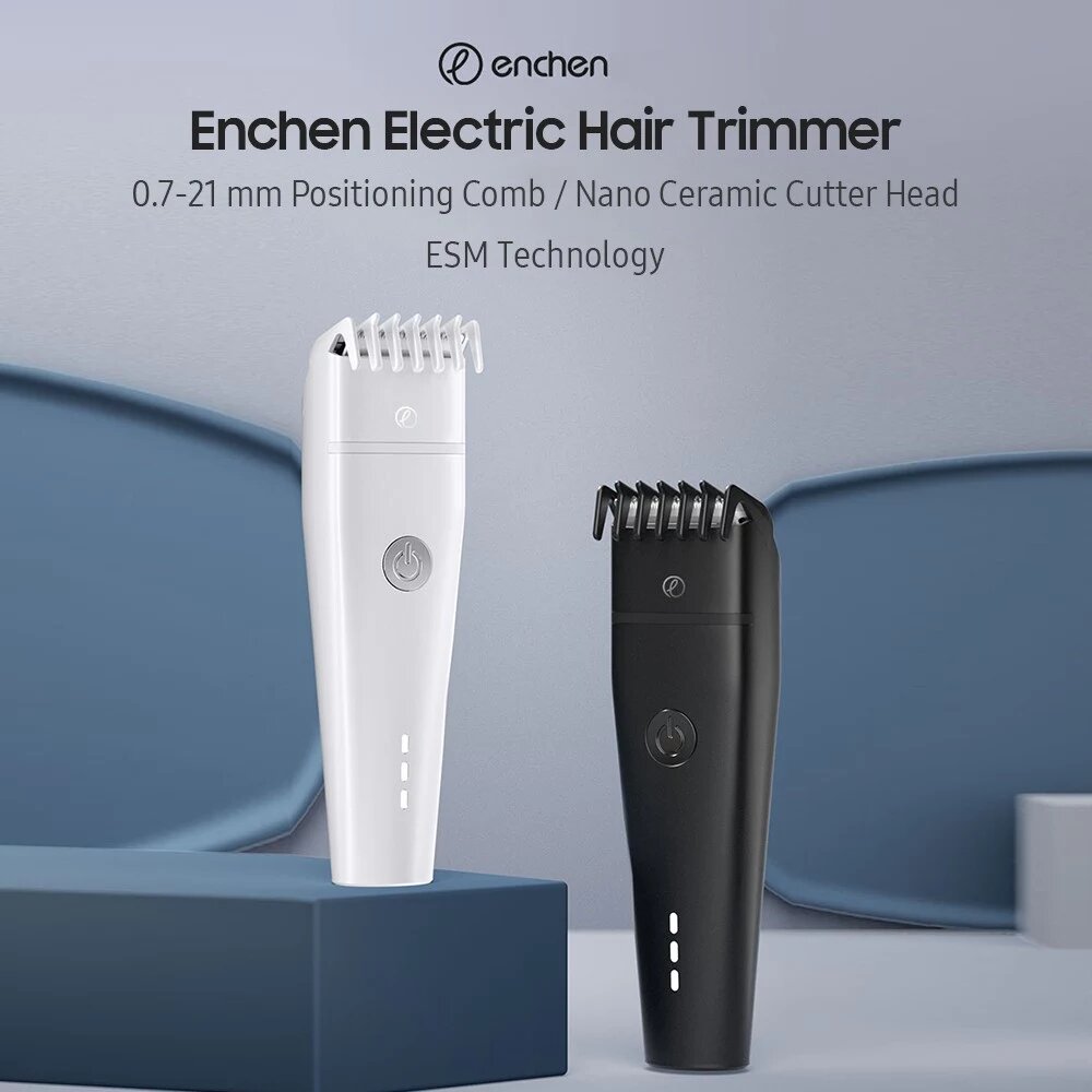 ماكينة الحلاقة الكهربائية Enchen Boost 2 ماكينة قص الشعر اللاسلكية بشفرة نانو سيراميك - أبيض