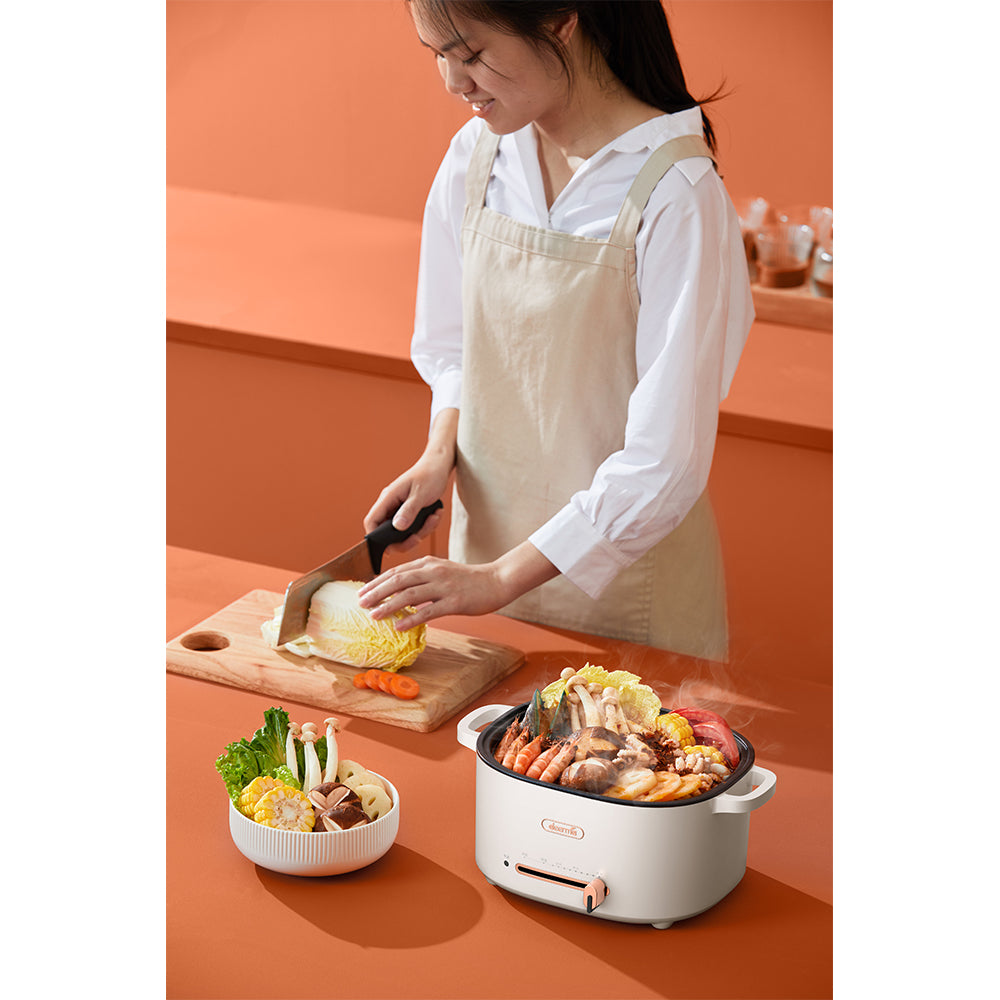 Deerma DG15 Portable Multi-function Electric Hot Pot Cooker - White