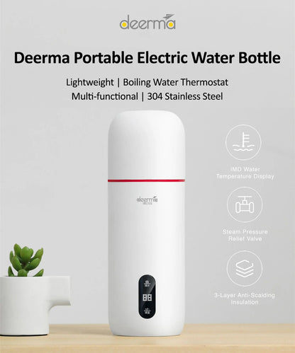 Deerma DR035S Portable Electric Kettle Thermos Bottle - White