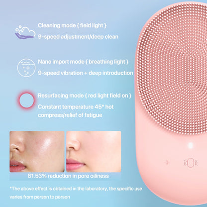 Bomidi FC1 Electric Facial Cleanser Brush With Stand Soft Bristle - Pink