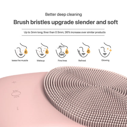 Bomidi FC1 Electric Facial Cleanser Brush With Stand Soft Bristle - Pink