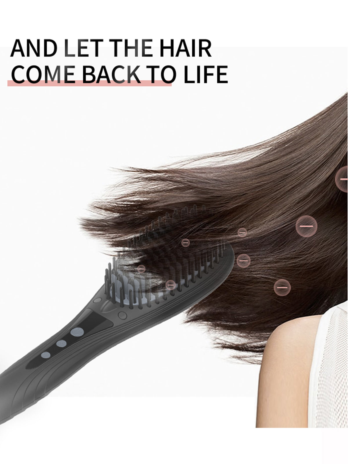 Bomidi HB1 Electric Hair Straightener Brush Multifunctional Hair Comb - Pink