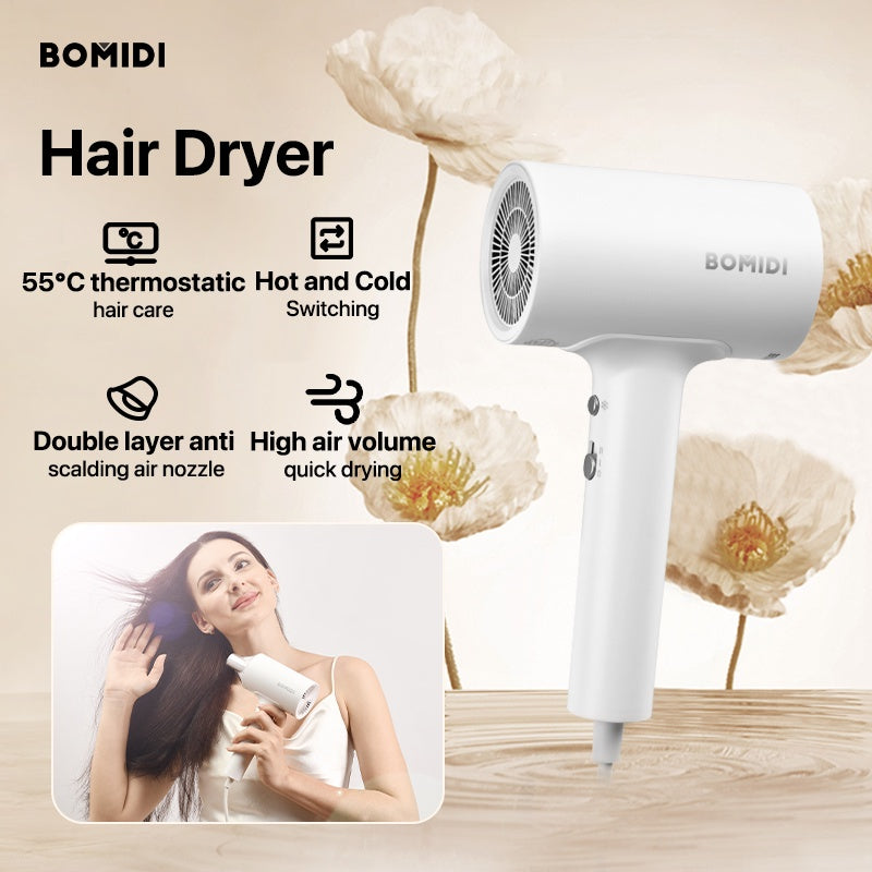 Bomidi HD1 Hair Dryer Negative Ion Hair Blower - White