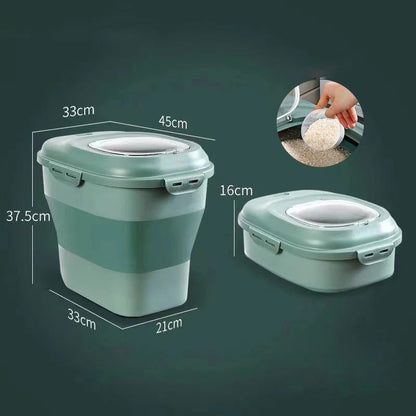 Jordan & Judy Silicone Foldable Rice Storage - Green