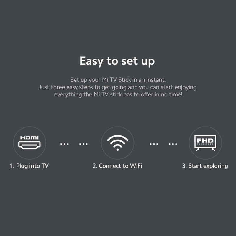 Xiaomi MI TV Stick تلفزيون أندرويد محمول مع جهاز تحكم عن بعد - أسود
