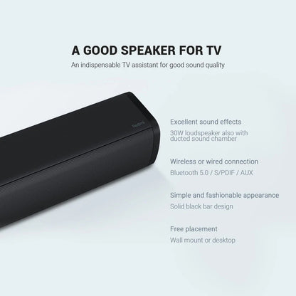 مكبر صوت بلوتوث Redmi TV Soundbar Deep Bass - أسود