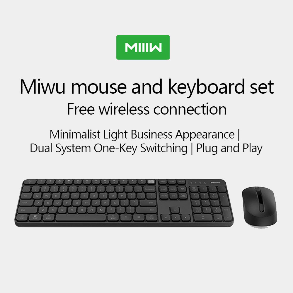 MIIIW MWWC01 Wireless Silent Mouse & Keyboard Combo - Black