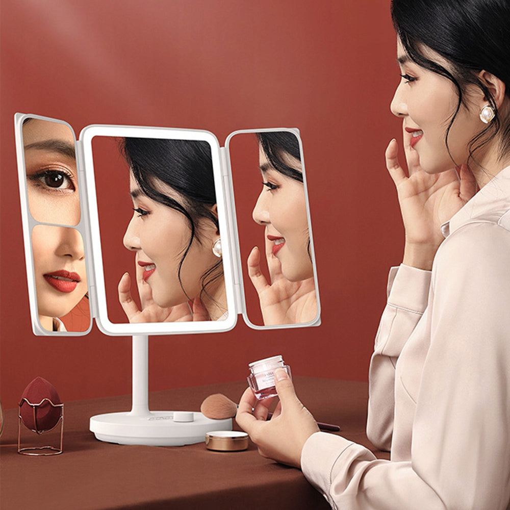 Jordan & Judy NV536 4 in 1 Foldable LED Makeup Mirror - White