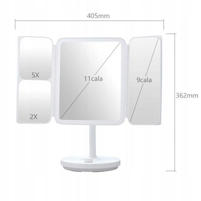 Jordan & Judy NV536 4 in 1 Foldable LED Makeup Mirror - White