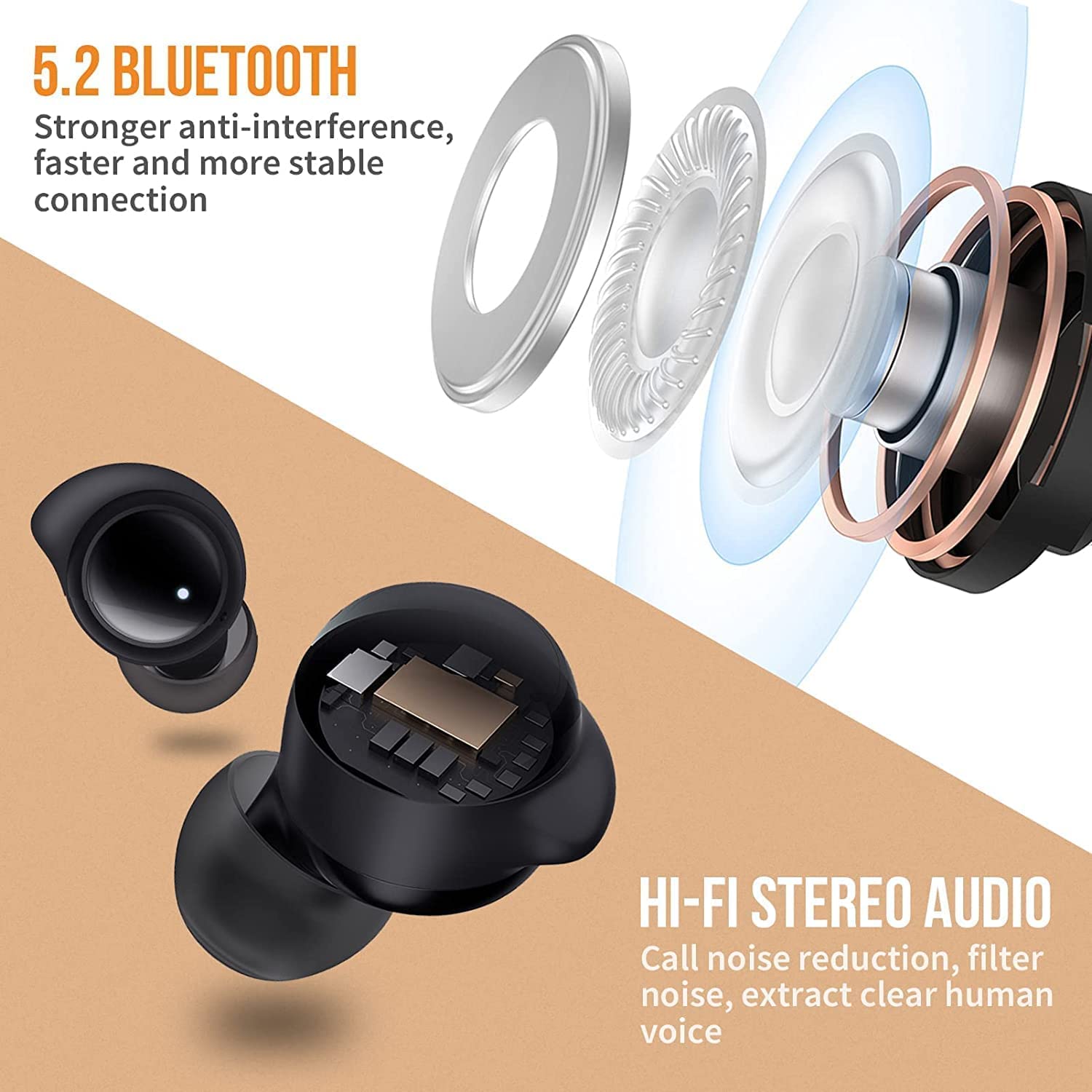 سماعات أذن Redmi Buds 3 Lite اللاسلكية تعمل بتقنية البلوتوث وخاصية إلغاء الضوضاء النشطة - أسود