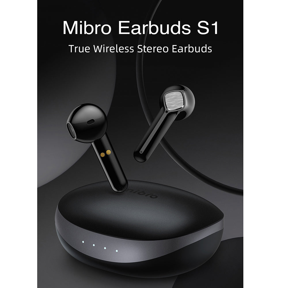 سماعات أذن Mibro S1 True اللاسلكية هاي فاي بخاصية إلغاء الضوضاء ستيريو - أسود