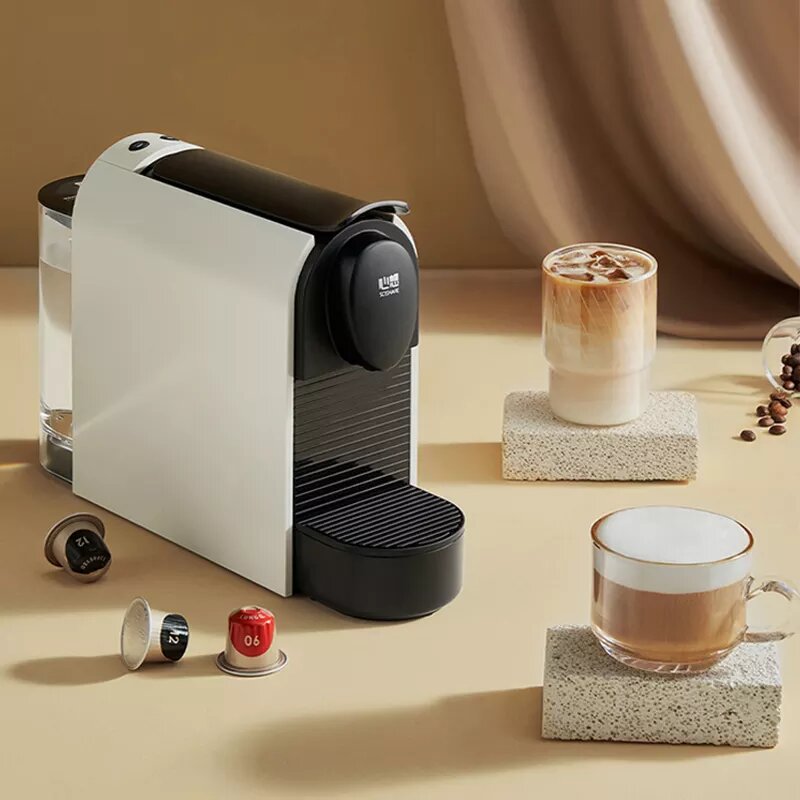 ماكينة القهوة Scishare S1106 Mini Capsule Coffee بنقرة واحدة - أسود/أبيض