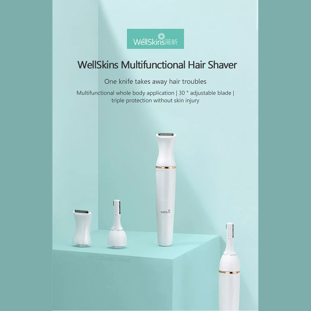 WellSkins WX-TM01 Multi-Functional Wireless Eyebrow Hair Trimmer - White