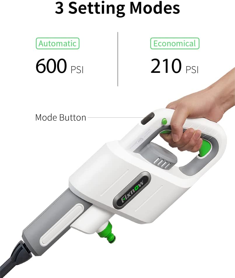 Fixnow 300E Portable Cordless Car Washer Adjustable Nozzle Head - White