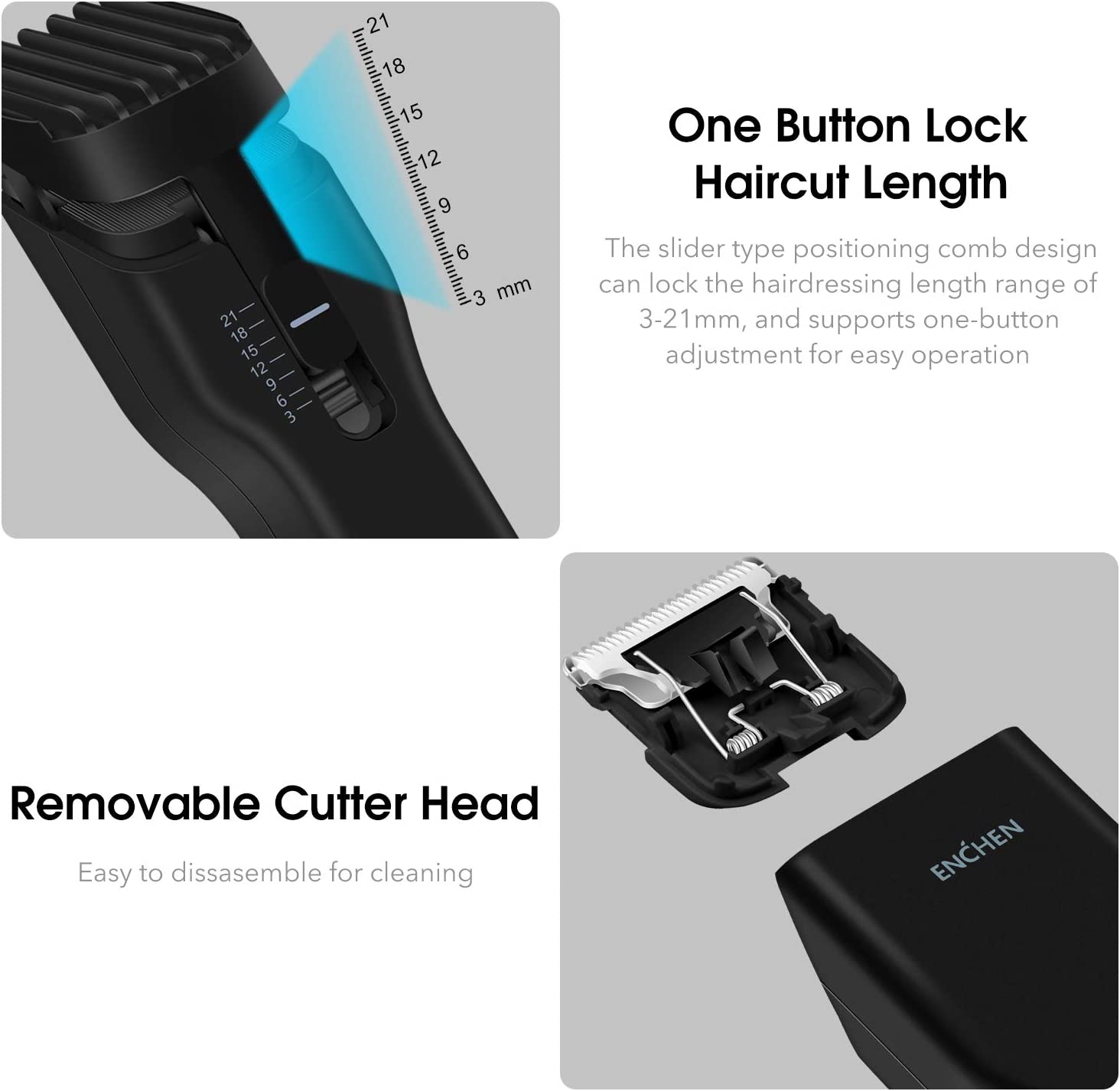 ماكينة قص الشعر الكهربائية اللاسلكية متعددة الوظائف Enchen Boost - أسود
