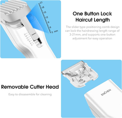 Enchen Boost Wireless Multi-Function Electric Hair Clipper & Shaver - White