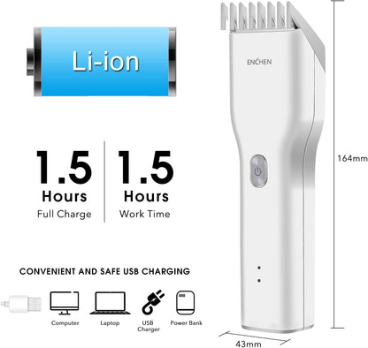 Enchen Boost Wireless Multi-Function Electric Hair Clipper & Shaver - White