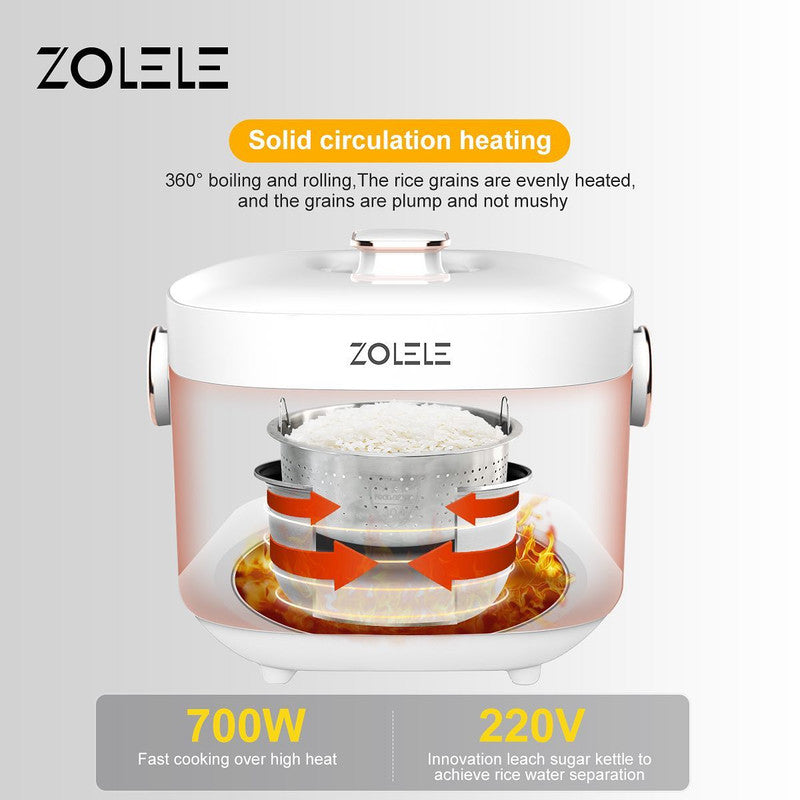 Zolele ZB500 Electric Rice Cooker With Smart Low Sugar Rice - White