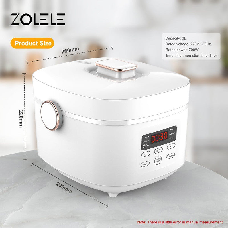 Zolele ZB500 Electric Rice Cooker With Smart Low Sugar Rice - White