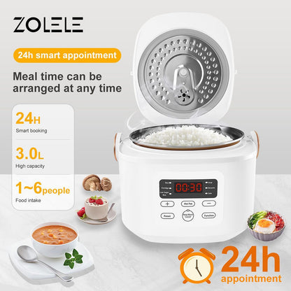 Zolele ZB500 Electric Rice Cooker With Smart Low Sugar Rice - White