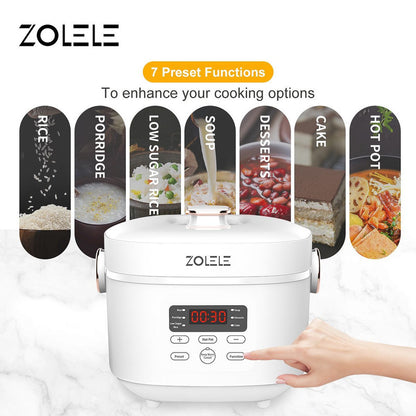Zolele ZB500 Electric Rice Cooker With Smart Low Sugar Rice - White