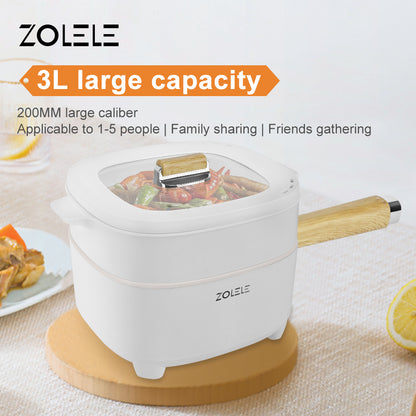 Zolele ZC306 وعاء الطبخ الكهربائي متعدد الوظائف - أبيض