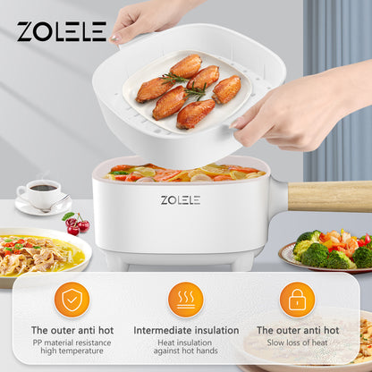 Zolele ZC306 وعاء الطبخ الكهربائي متعدد الوظائف - أبيض