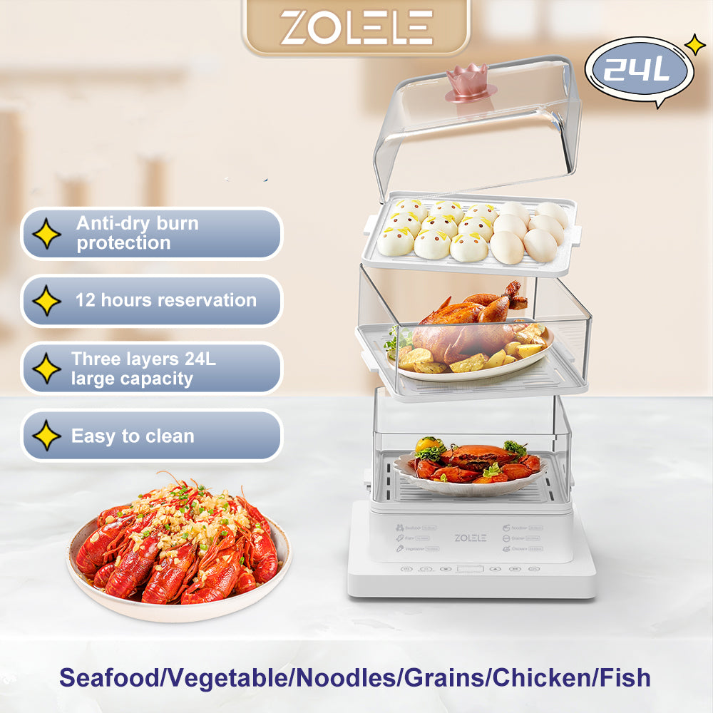 Zolele ZM100 Electric Steamer With 24L - White